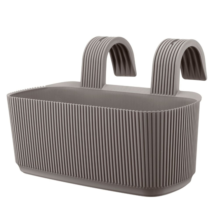 Doniczka balkonowa balustradowa PERA ciemny beż